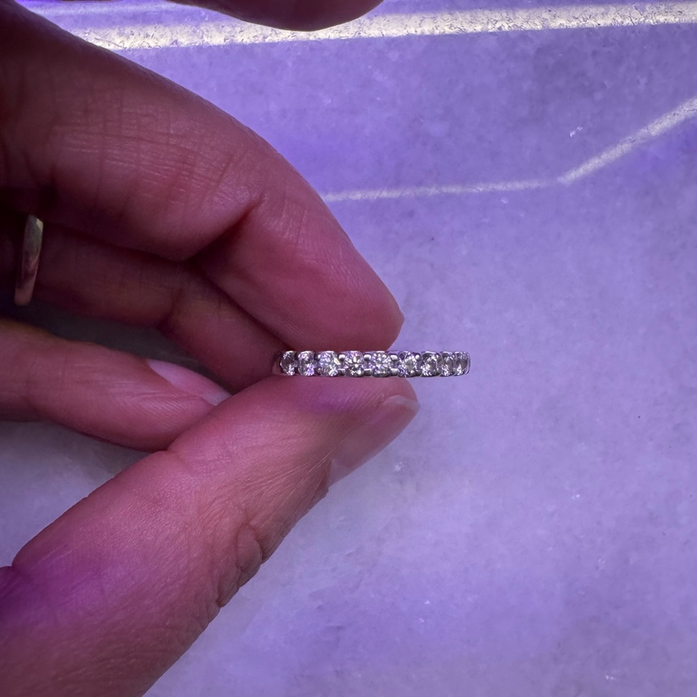 14k White Gold Diamond Band